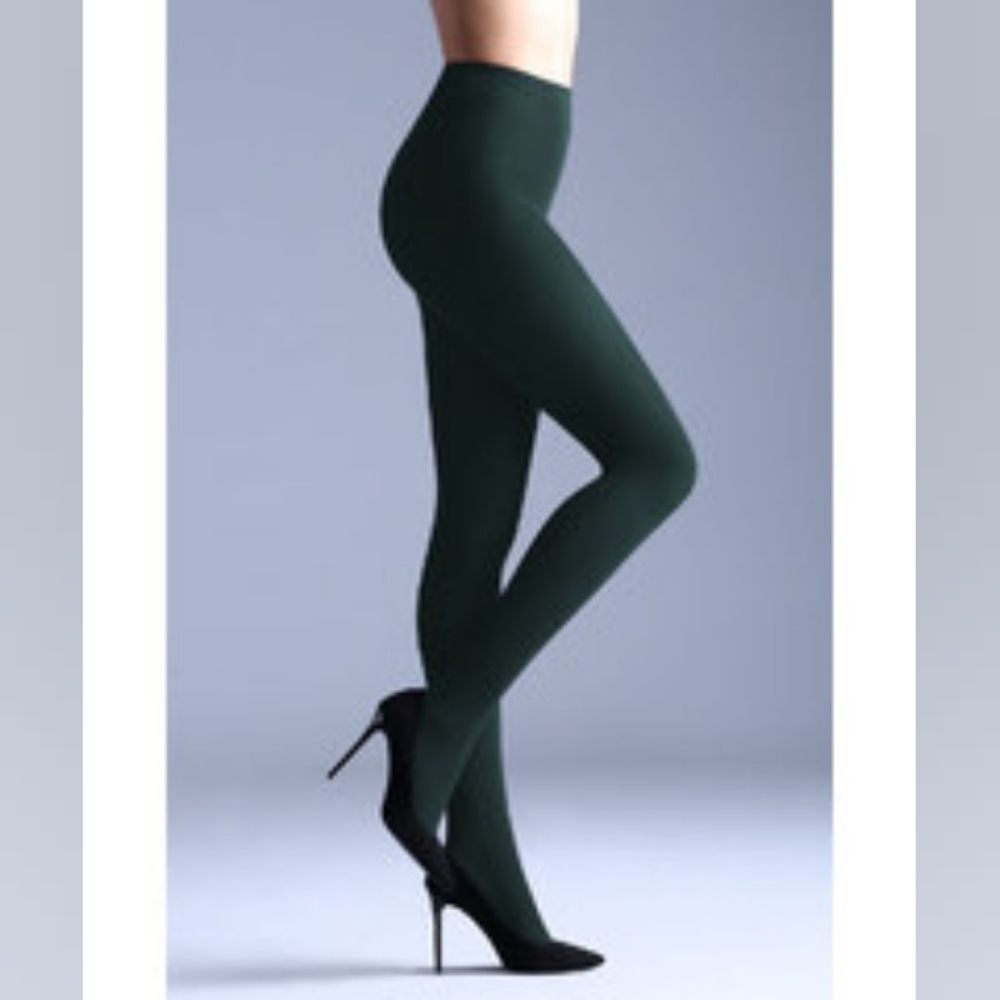 Women's Dark Green 40 Den Tights 3 Sizes Available